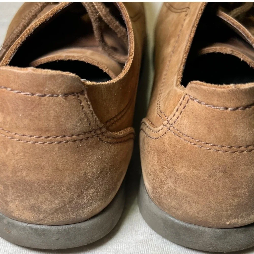Crocs Mens Size 7 Leather Lace Up Shoes Brown Casual Loafers Oxfords Gorpcore